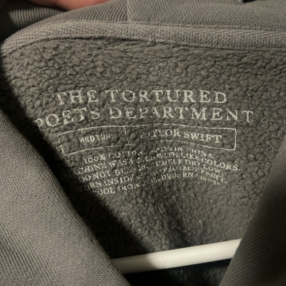 The Tortured Poets Department Grey Hoodie size medium never worn - Picture 3 of 3